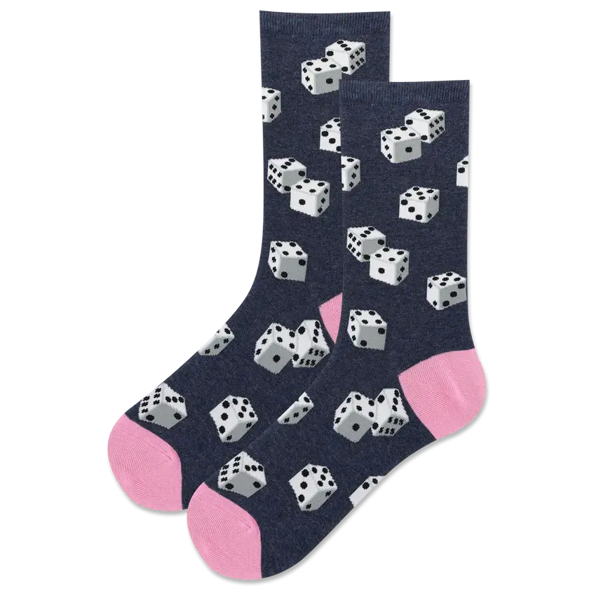 Hot Sox - Dice - Denim Heather - Crew - Women's