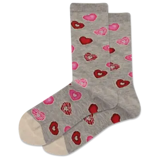 Hot Sox Hot Sox - Donut Hearts - Gray Heather - Crew - Kid's