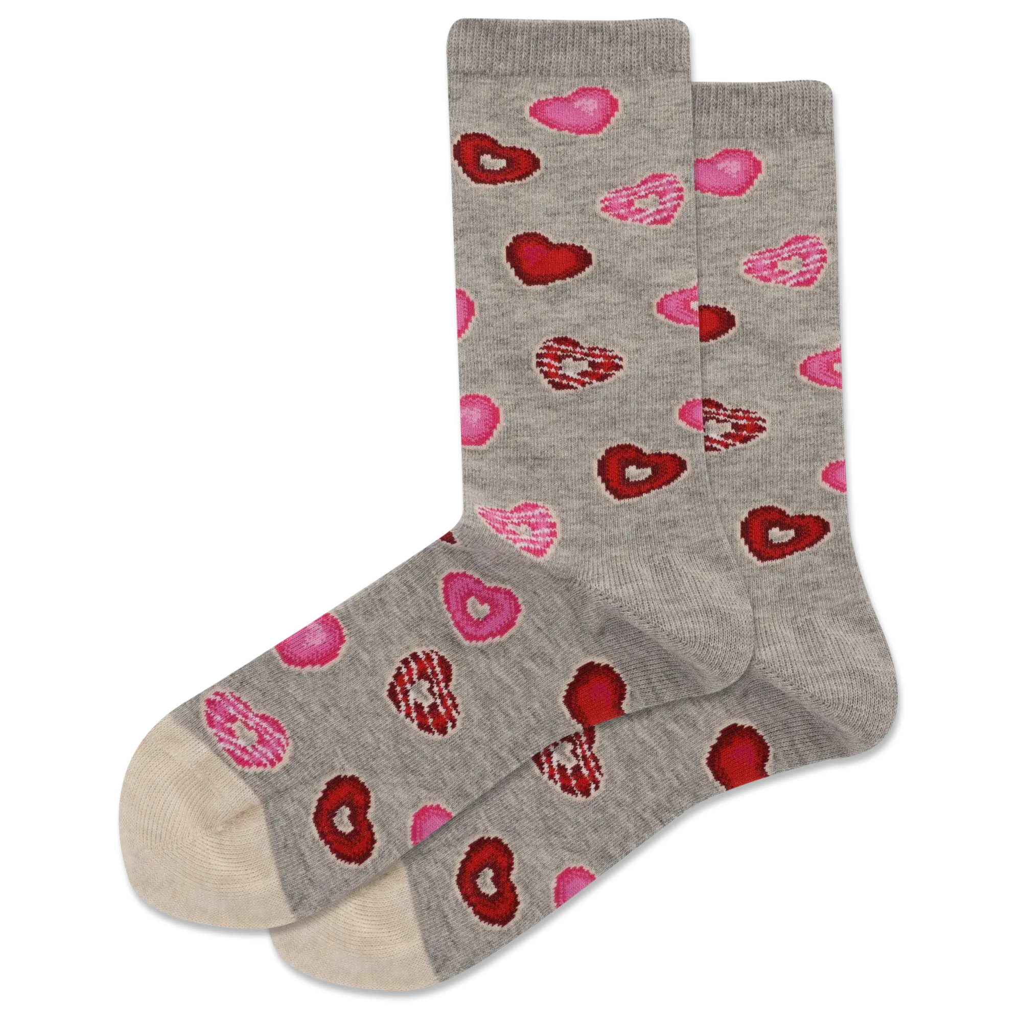 Hot Sox - Donut Hearts Gray Heather Crew Kid's