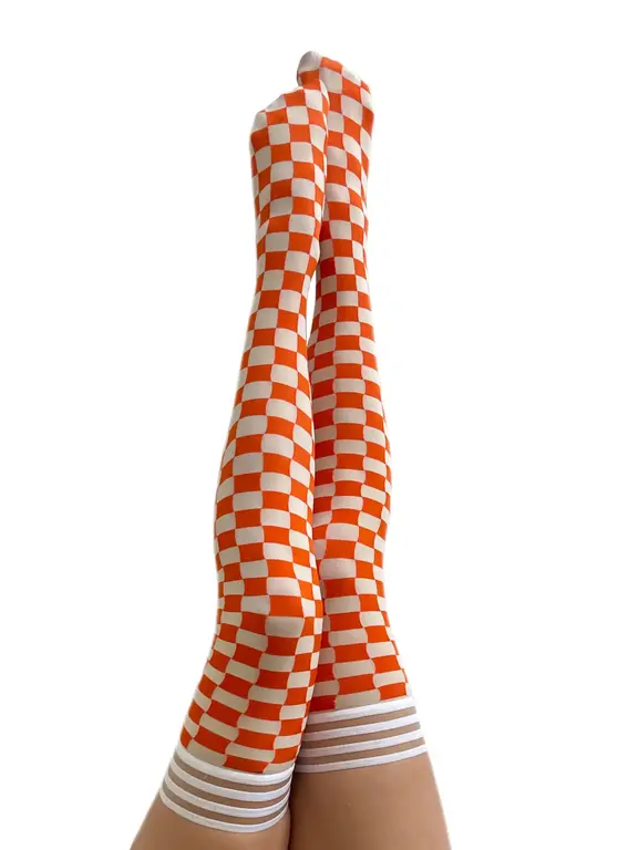 Kixies Kix'ies - Game Day - Thigh High - Orange/White