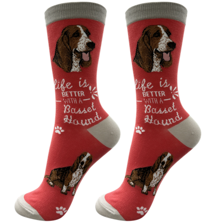 Life is Better LIFE IS BETTER - Bassett Hound - Crew - OSFM