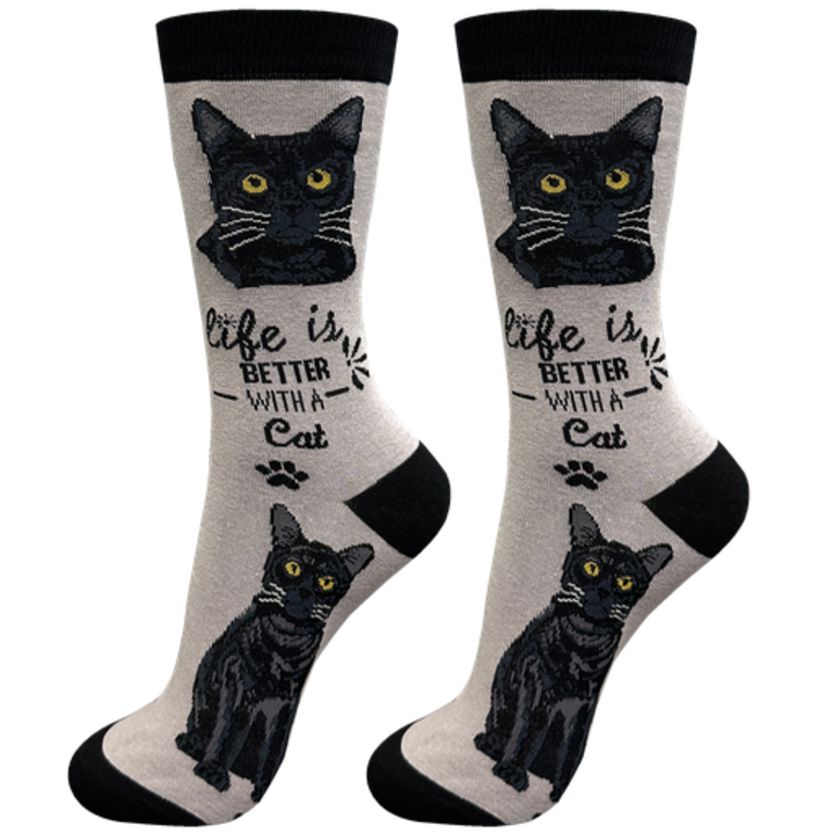 Life is Better LIFE IS BETTER - Black Cat - Crew - OSFM