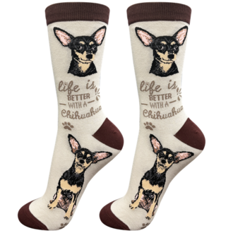 Life is Better LIFE IS BETTER - Black Chihuahua - Crew - OSFM