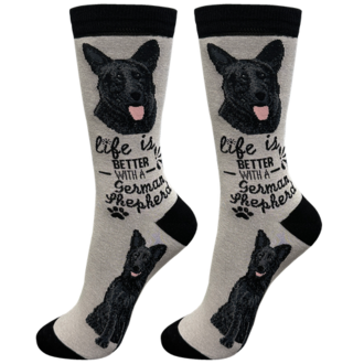 Life is Better LIFE IS BETTER - Black German Shepherd - Crew - OSFM