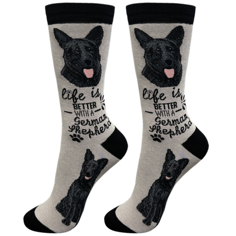 Life is Better LIFE IS BETTER - Black German Shepherd - Crew - OSFM