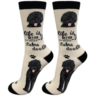 Life is Better LIFE IS BETTER - Black Labradoodle - Crew - OSFM