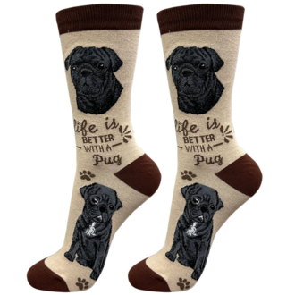 Life is Better LIFE IS BETTER - Black Pug - Crew - OSFM