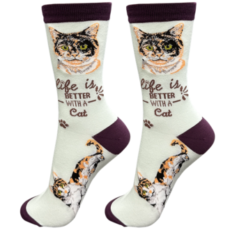 Life is Better LIFE IS BETTER - Calico Cat - Crew - OSFM