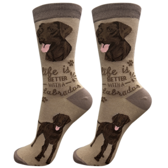 Life is Better LIFE IS BETTER - Chocolate Lab - Crew - OSFM