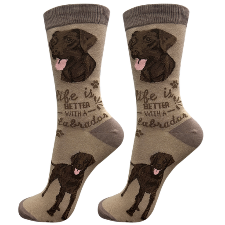 Life is Better LIFE IS BETTER - Chocolate Lab - Crew - OSFM
