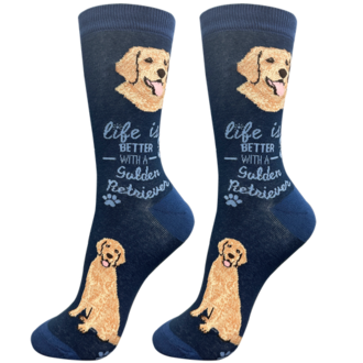 Life is Better LIFE IS BETTER - Golden Retriever - Navy - Crew - OSFM
