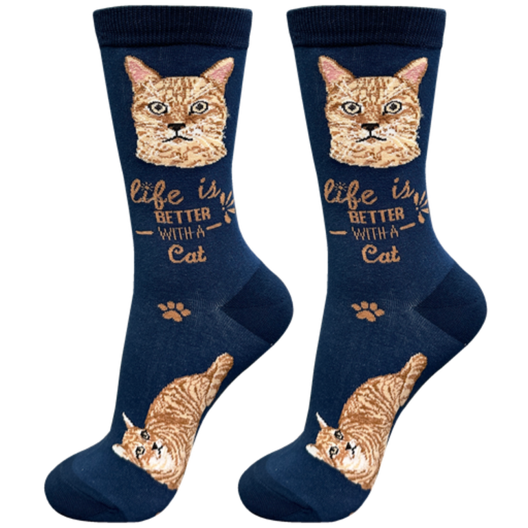 Life is Better LIFE IS BETTER - Orange Tabby - Crew - OSFM