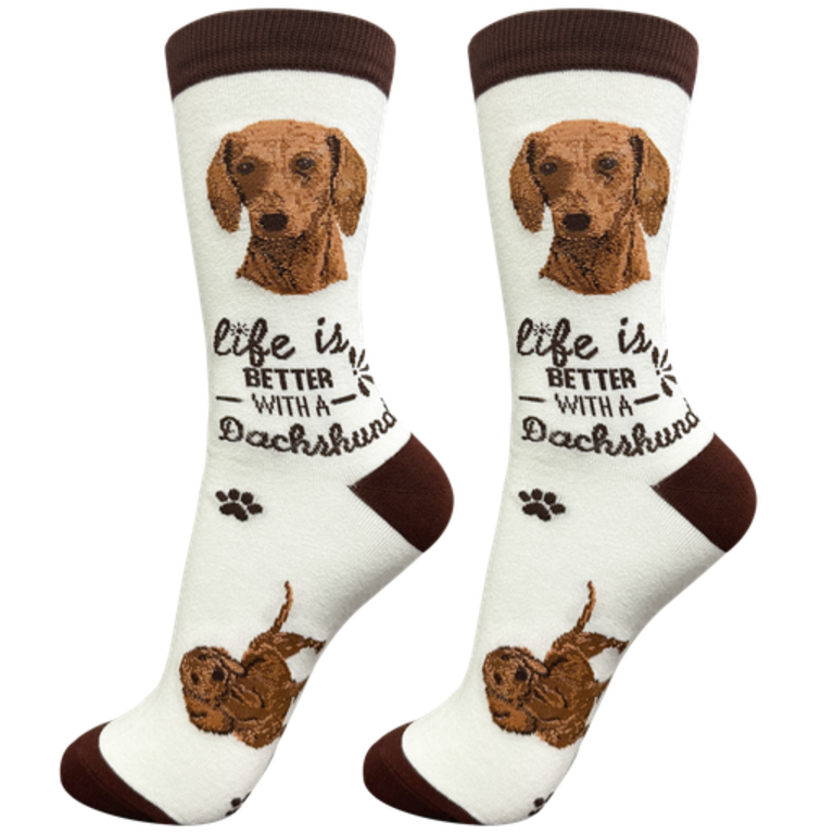 Life is Better LIFE IS BETTER - Red Dachshund - Crew - OSFM