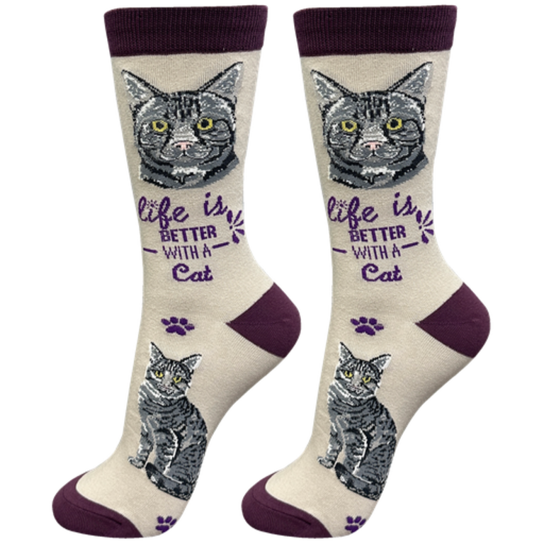 Life is Better LIFE IS BETTER - Silver Tabby - Crew - OSFM