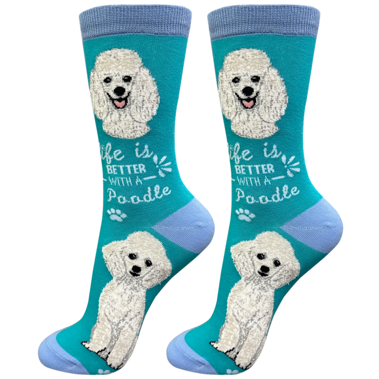 Life is Better LIFE IS BETTER - White Poodle - Crew - OSFM