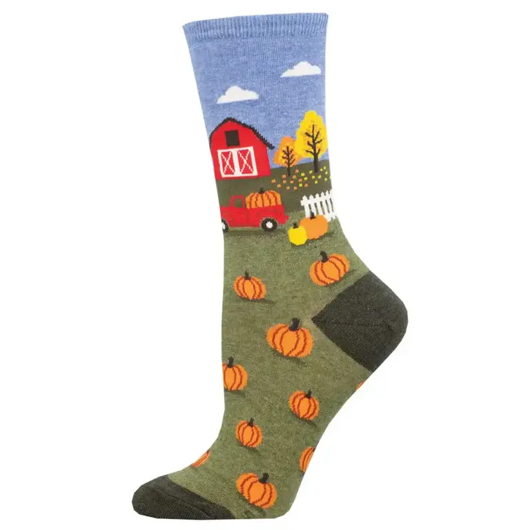 Socksmith Socksmith - Pumpkin Patch - Green Heather - Crew - Women's