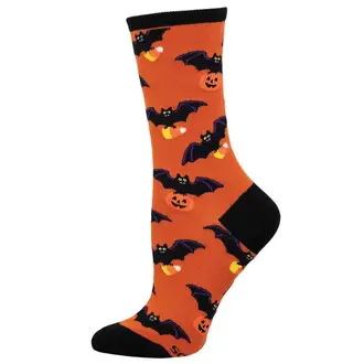 Socksmith Socksmith - Going Batty For Candy - Orange - Crew - Women's