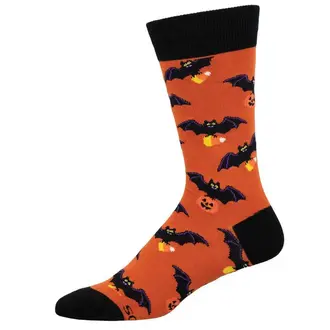 Socksmith Socksmith - Going Batty For Candy - Orange - Crew - Men's