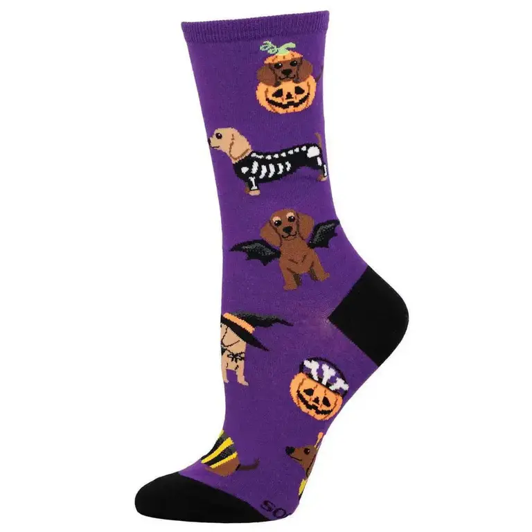 Socksmith Socksmith - Halloweiner Dogs - Purple - Crew - Women's