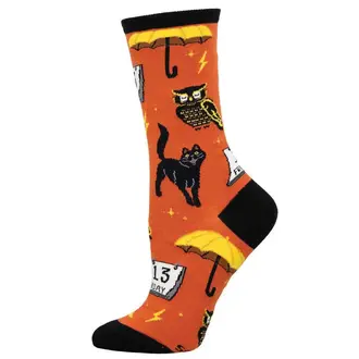 Socksmith Socksmith - Feeling Superstitious - Orange - Crew - Women's