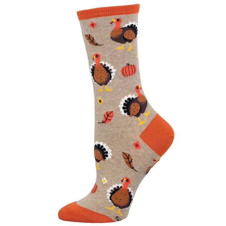 Socksmith Socksmith - Let's Talk Turkey - Hemp Heather - Crew - Women's