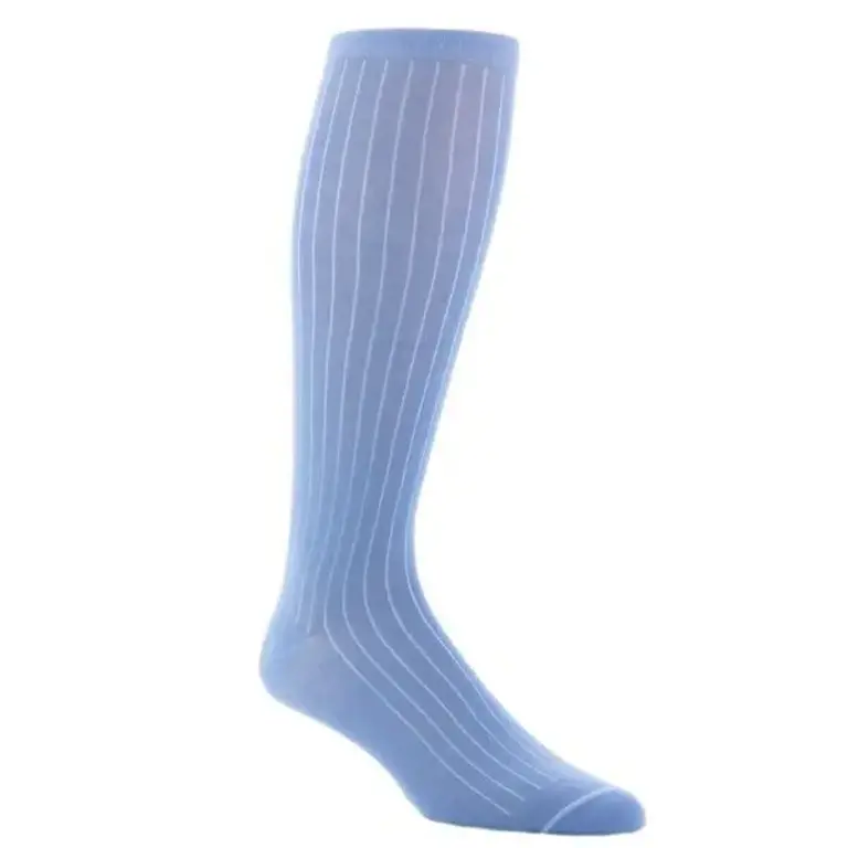 Dapper Classics Dapper Classics - Azure Blue Ribbed - Cotton - Over The Calf