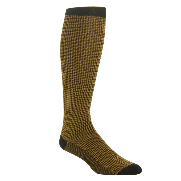 Dapper Classics Dapper Classics - Black and Gold Houndstooth - Cotton - Over The Calf