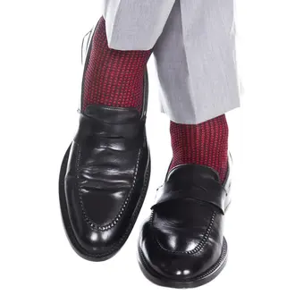 Dapper Classics Dapper Classics - Black and Red Grenadine - Cotton - Over The Calf