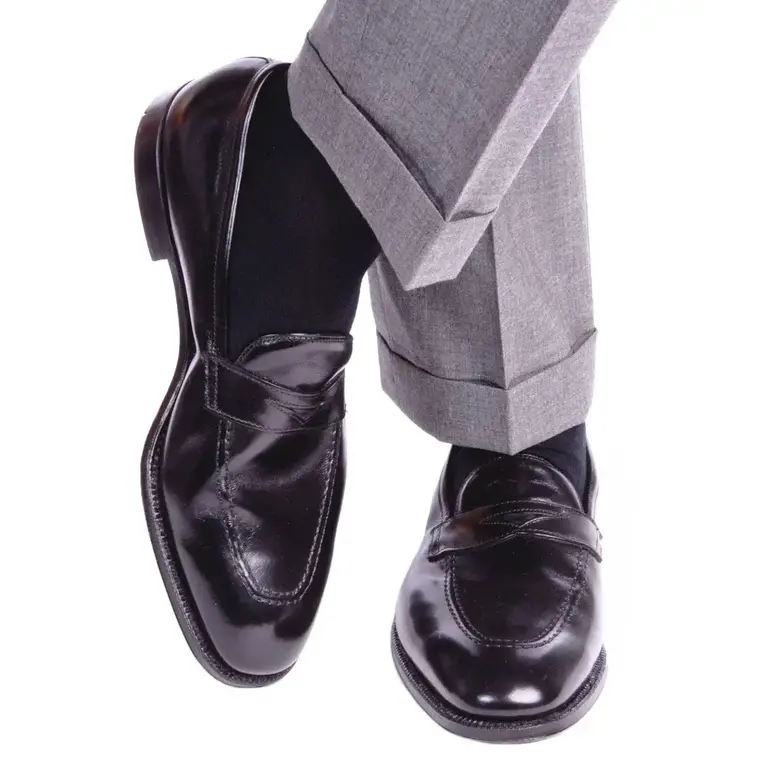 Dapper Classics Dapper Classics - Black Solid Ribbed - Cotton - Over The Calf