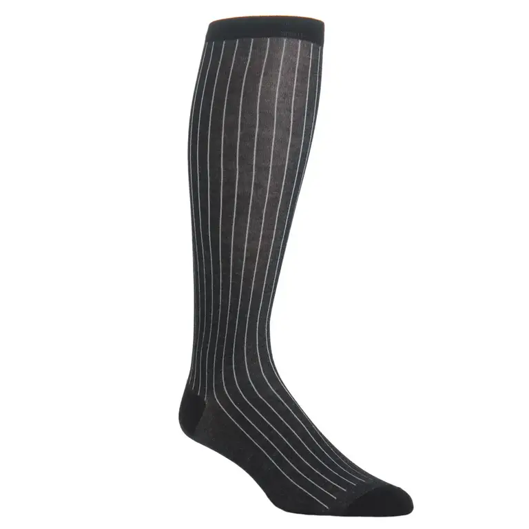 Dapper Classics Dapper Classics - Black with Ash Vertical Stripe - Cotton - Over The Calf