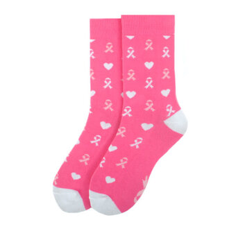Parquet - Breast Cancer Ribbon/Hearts - Bright Pink - Crew - Women's
