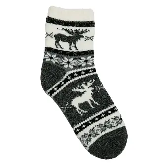 Top It Off TOP IT OFF - Wintry Holiday Sock - Moose - Gray - One Size