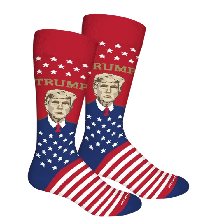 Brown Dog Hosiery Brown Dog Hosiery - Trump 45/47 Portrait - Red - Men's