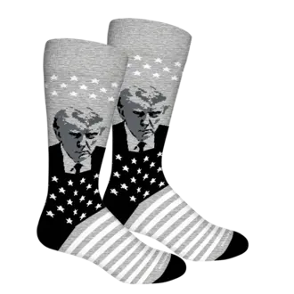 Brown Dog Hosiery Brown Dog Hosiery - Trump Mugshot - Light Grey Heather - Men's