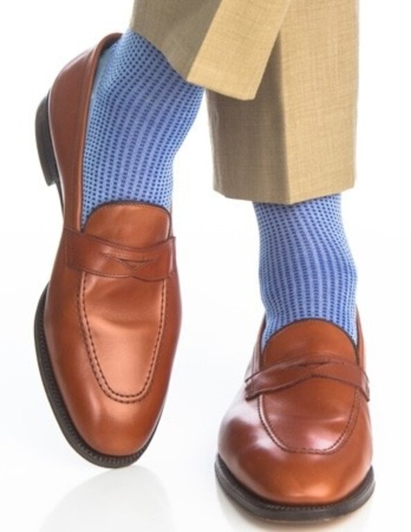 Dapper Classics Dapper Classics - Sky Blue and Clematis Blue Grenadine - Cotton - Over The Calf