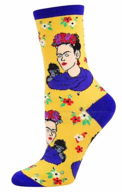 Socksmith Socksmith - Kahlo Portrait Crew - Sundrop - Women's