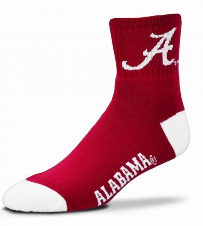 For Bare Feet FBF - Team Color - Quarter - Alabama Crimson Tide - Unisex