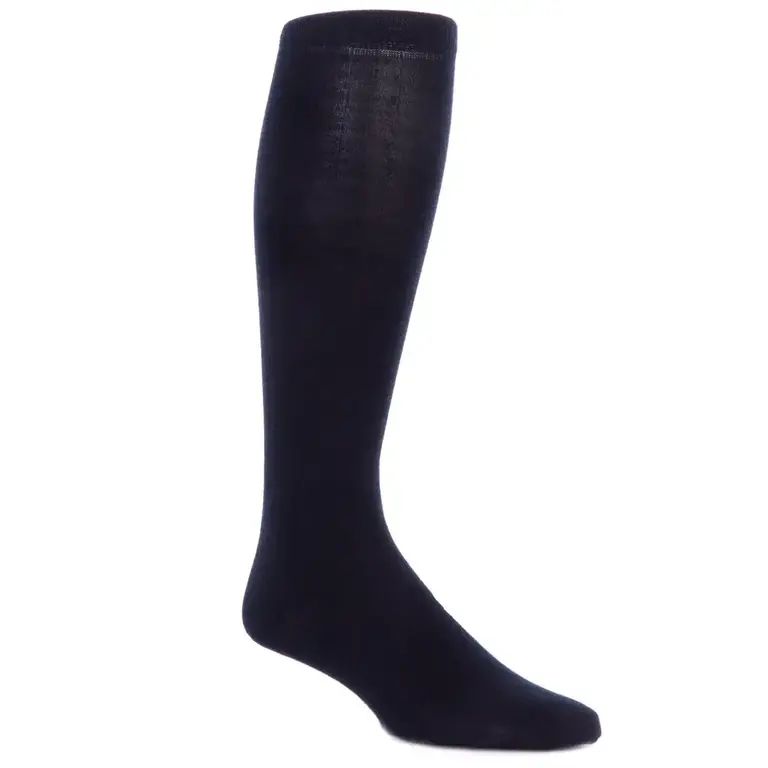 Dapper Classics Dapper Classics - Black Solid Ribbed - Cotton - Over The Calf