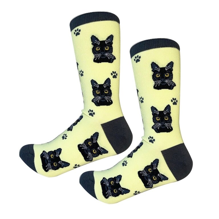 Sock Daddy Sock Daddy - Black Cat - Lime - Crew - Unisex