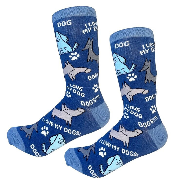 Sock Daddy Sock Daddy - I Love My Mutt - Denim - Crew - Unisex