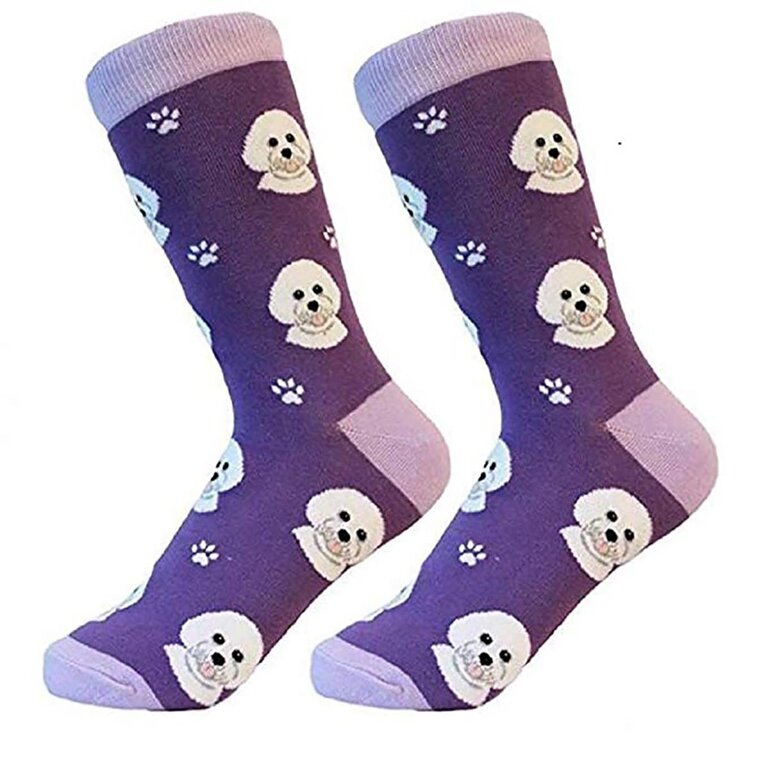 Sock Daddy Sock Daddy - Bichon Frise - Purple - Crew - Unisex