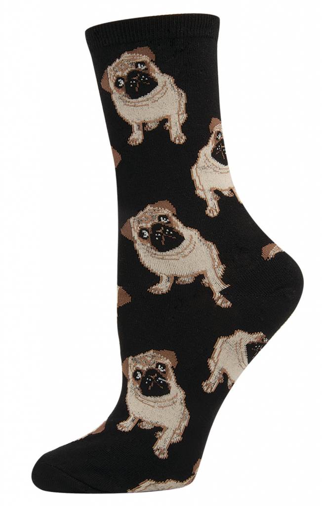 Socksmith - Pugs - Black - Crew - Women's