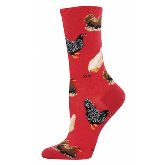 Socksmith Socksmith - Hen House - Red - Crew - Women's