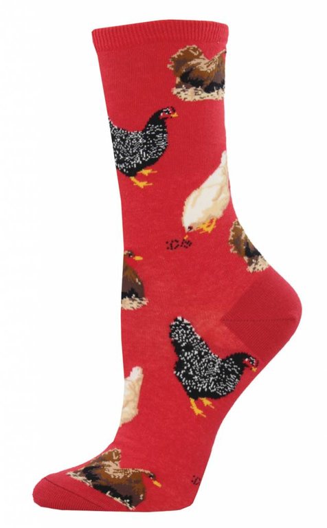 Socksmith Socksmith - Hen House - Red- WNC774- Crew - Women's