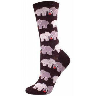 Socksmith Socksmith - Elephant Love - Black - Crew - Women's