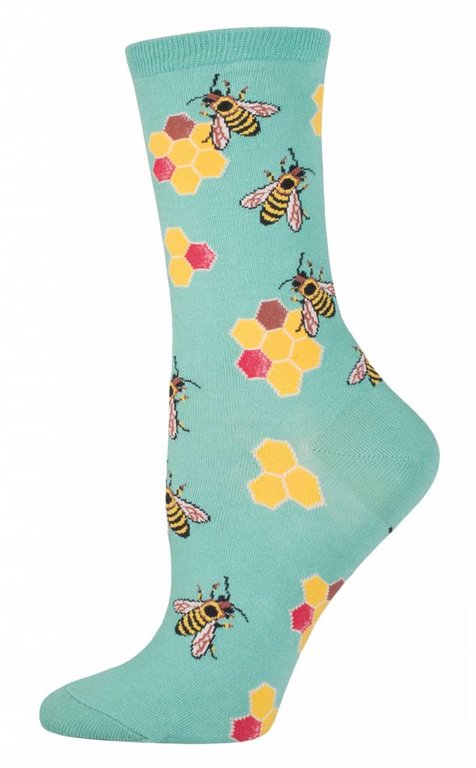 Socksmith Socksmith - Busy Bees - Seafoam - WNC428 - Crew - Women's