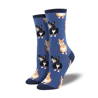 Socksmith Socksmith - Corgi Butt - Blue - Crew - Women's