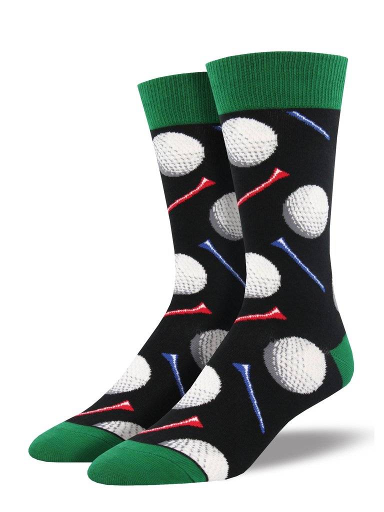 Socksmith - Tee It Up - Black - Crew - Men's