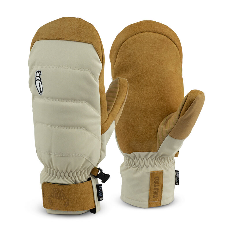 Crab Grab Snuggler Women Mitt Cream and Tan Women's ski gloves : Snowleader