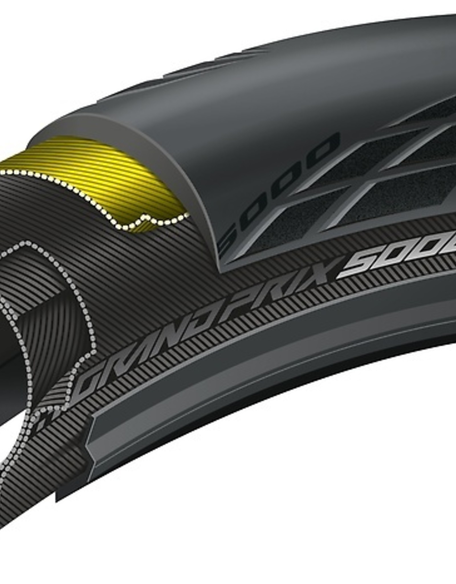 Continental Continental Grand Prix 5000 Tire - 700 x 32, Tubeless, Folding, Black, 180tpi